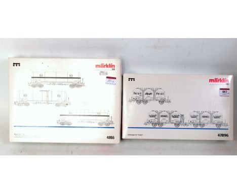 Marklin H0 wagon sets 4855 EVA tank wagons (M-BNM) and 47896 Henkel set (M-BM)