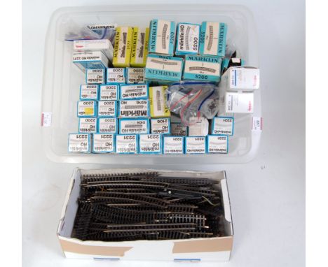 A large quantity of Marklin H0 track, including 900mm lengths, points etc, mainly Series 2200, but some series 5100/5200 incl