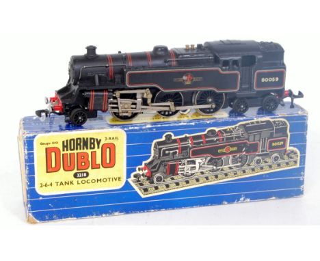 A Hornby Dublo 3218 standard 2-6-4 tank engine, loss to numbering on one side of bunker, otherwise good (G-BG)