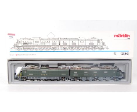 A Marklin H0 3-rail 33591 SBB/CFF Ae 8/14 double electric locomotive No. 11801, dark green