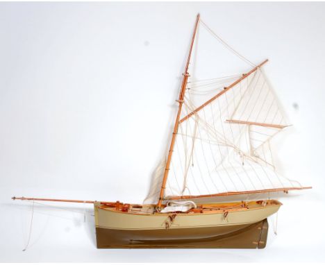 A shelf display model yacht with 'Cutter Rig' (no stand)