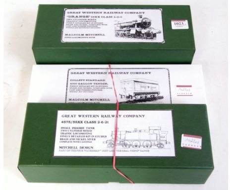 Malcolm Mitchell etched brass/whitemetal unmade kits to built GWR 4075/55XX small prairie tank engine and 68XX Grange class e