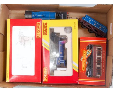 Hornby 'Caledonian Railway' 4-2-2 gloss blue engine and tender (G) boxed R2361 blue 0-4-0 saddle tank engine No. 270 and R267