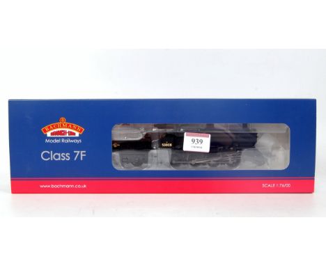 A Bachmann 31-013 BR black (ex SDJR) class 7F 2-8-0 engine and tender No. 53808 (M-BM), DCC ready and version with Fowler/Dee