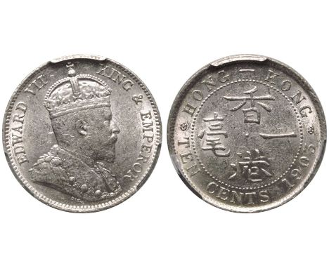 HONG KONG. Edward VII. Silver 10 Cents, 1903. Royal Mint (Tower Hill). Obv: EDWARD VII KING &amp; EMPEROR, crowned bust right
