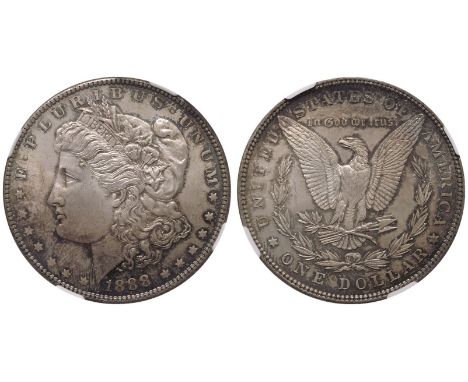 UNITED STATES. Morgan dollars, 1878-1904. Silver 1 Dollar, 1888. Philadelphia. E. PLURIBUS. UNUM, date below Morgan type bust