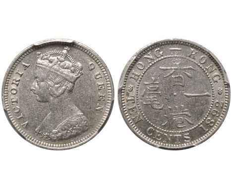 HONG KONG. Victoria, 1837-1901. Silver 10 Cents, 1892. Royal Mint (Tower Hill). Obv: VICTORIA QUEEN, crowned bust left. Desig
