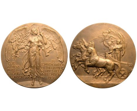 UNITED KINGDOM. Olympic Games of London. Bronze Bronze Donor Medal, 1908. By B. Mackennal for M. Vaughton &amp; Sons. Obv. wi