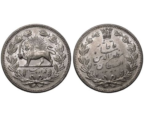 IRAN. Mozaffar ad-Din Shah, 1896-1907. Silver 5000 Dinar, 1320 (1902). Saint Petersburg. Struck at the St. Petersburg mint, w