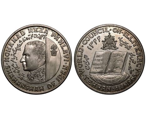IRAN. PAHLAVI DYNASTY. Mohammad Reza Shah, 1941-1979. Silver World Council on Illiteracy Medal, 1344 (AD 1965). Obv. bust lef
