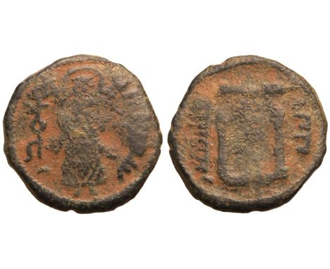 ISLAMIC. ARAB-BYZANTINE, UMAYYAD CALIPHATE. temp. 'Abd al-Malik ibn Marwan, 685-705. Bronze Fals, AH 74-80 / (AD 693/4-699/70