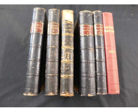 JOHN HERAPATH (ED): THE RAILWAY MAGAZINE, 1835-39, vols 1-6 complete, folding maps, diagrams, tables etc collated complete, r