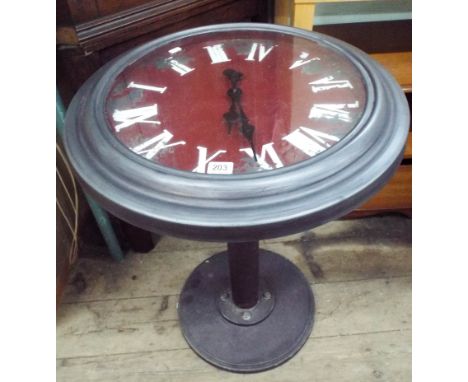 Unusual occasional table with clock top insert