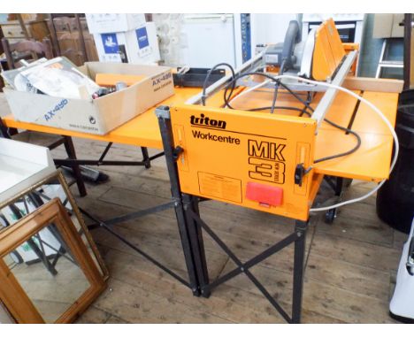A Triton Work Centre MK3, Chop saw with bench, extensions etc