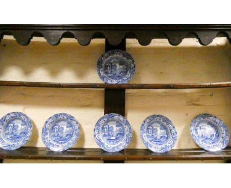 Six Copeland Spode Italian pattern soup or dessert plates 