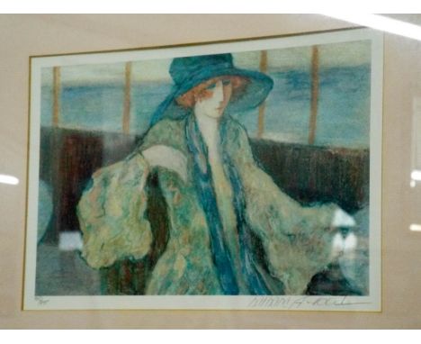 Signed Limited Edition print of a Victorian lady signed Barbara A Wood 