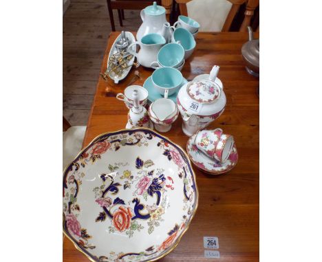 Large Masons china fruit bowl, Aynsley coffee service, Poole pottery tea set etc