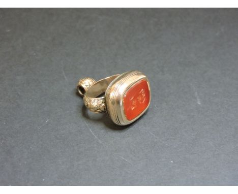 A gold cased compass seal/fob