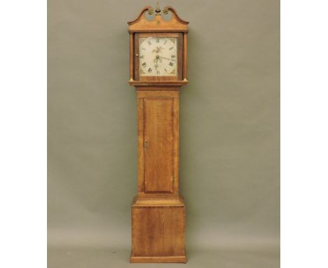 An early 19th century longcase clock, with square painted dial inscribed George Turner, with date aperture, in oak and mahoga