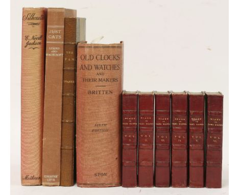 Diary of Samuel Pepys, London 1889, six volumes, and three other books