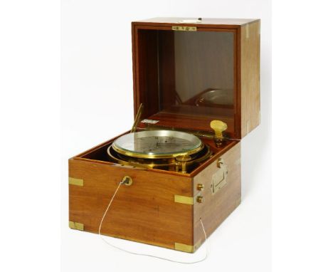 An eight-day marine chronometer, with a 5«in silvered dial, inscribed 'John Morton & Co., 87 Bothwell St., Glasgow, No. 230',