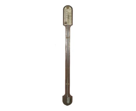 I Blatt, Brighton,early 20th century, a mahogany stick barometer with an engraved ivory register, thermometer, an arched top 