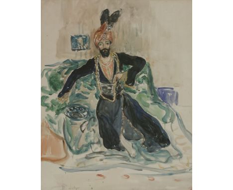 Henri Lebasque (French, 1865-1937)PORTRAIT OF L'AMBASSADEUR ARGENTINSigned and dated 1912 l.l., watercolour and charcoal74 x 