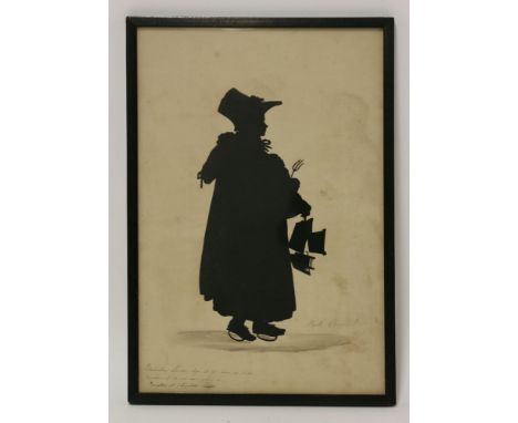 Augustin Edouart (French, 1789-1861)A MALE UNIVERSITY STUDENT, HOLDING HIS GRADUATE CAPSilhouette, inscribed 'Aug'n Edouart F
