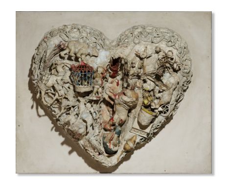 NIKI DE SAINT PHALLE (1930-2002)Coeur de Lion  1963  signé et daté dec. 63 au revers construction en papier mâché peint avec 