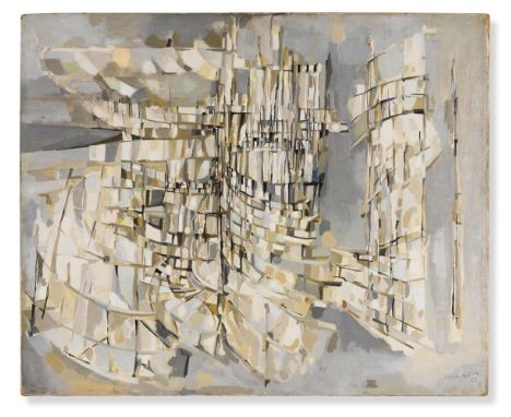 MARIA-HELENA VIEIRA DA SILVA (1908-1992)Les tours de verre  1952  signé et daté 52 huile sur toile signed and dated 52 oil on