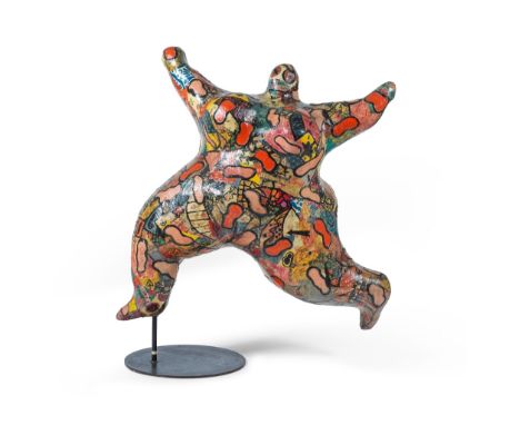 NIKI DE SAINT PHALLE (1930-2002)Dominique (jambe en l'air)  1966  peinture, tissu, colle et grillage monté sur base en métal 