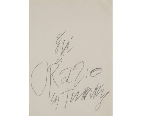 CY TWOMBLY (1928-2011)8 Odi di Orazio  1968  signé mine de plomb sur papier signed graphite on paper 50 x 35.1 cm. 19 11/16 x