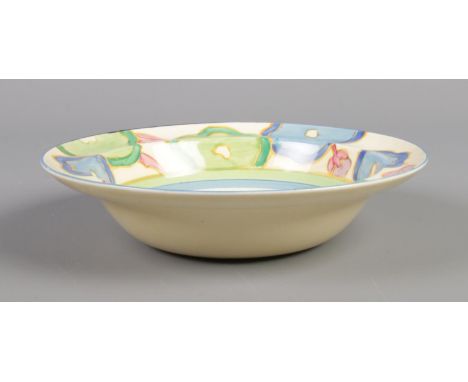 A Wilkinson Ltd Clarice Cliff dessert bowl decorated in the Blue Chintz design. Diameter 16cm.  Good condition.