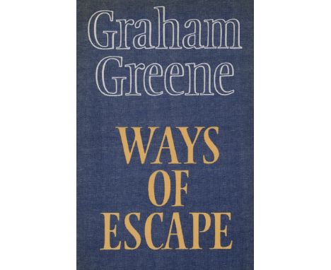 GREENE, GRAHAM.Ways of Escape, FIRST EDITION, The Bodley Head 1980, in boards with d/w, this copy inscribed: ‘For Tim after a