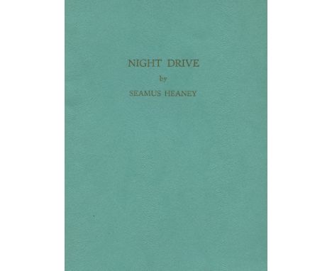 HEANEY, SEAMUS.Night Drive, LIMITED EDITION, 52/100, Richard Gilbertson Bow, Devon, in wrappers of simulated pony skin, in gr