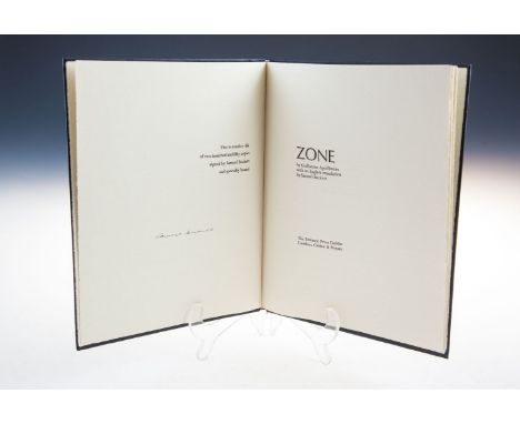 DOLMEN/APOLLINAIRE, GUILLAUME.Zone, French text with a translation by Samuel Beckett and jacket illustration by Liam Miller, 