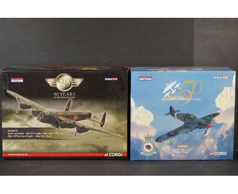 Two Boxed Corgi Aviation Archive ltd edn diecast models to include 1/32 AA35508 Hawker Hurricane "Night Reaper" - 1/72  AA326