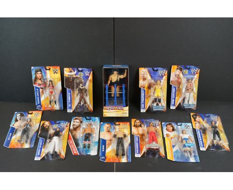 WWE / WWF Wrestling - 12 Carded Mattel WWE figures to include boxed Wrestlemania Andre the Giant figure, Mr Perfect, Kane, St