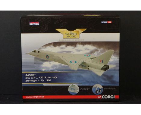 Boxed Corgi Aviation Archive ltd edn 1:72 AA38601 BAC TSR-2, XR219, the only prototype to fly, 1964, box is vg, model appears