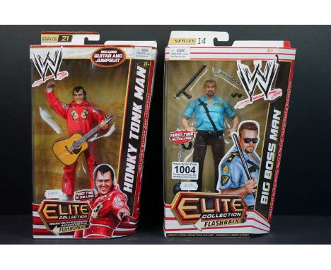 WWE / WWF Wrestling - Two boxed Mattel Elite Collection Flashback figures to include Big Boss Man Series 14 &amp; Honky Tonk 