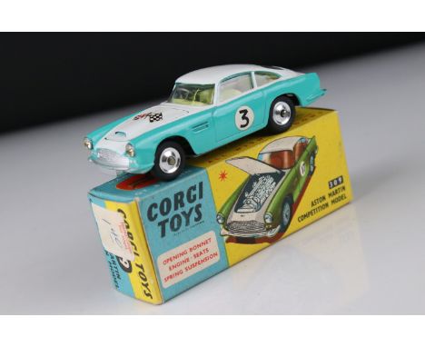 Boxed Corgi 309 Aston Martin Competition Model diecast model, decals and diecast excellent, gd box with Corgi Club paperwork 