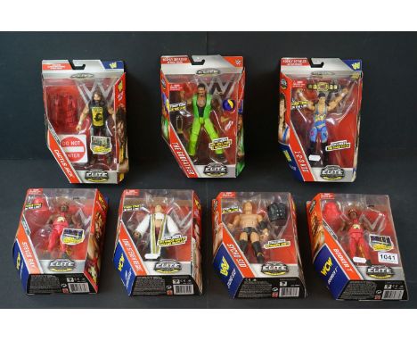 WWE / WWF Wrestling - Seven boxed Mattel Elite Collection figures to include Lord Steven Regal, Sycho Sid, 123 Kid, The Godfa