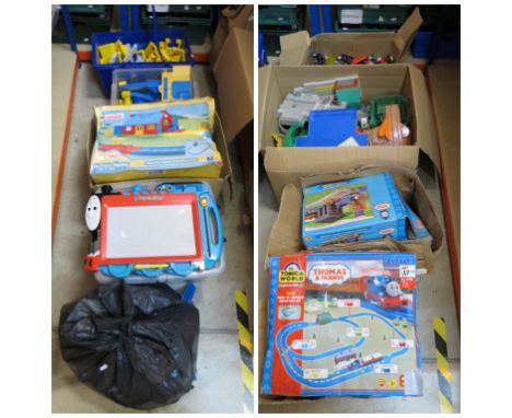 Large collection of Thomas the Tank Engine plastic railway sets to include many trains, rolling stock, track, boxed accessori