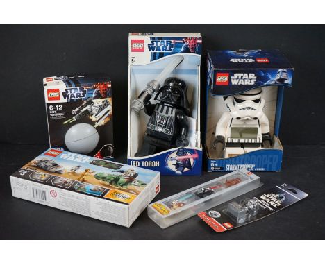Star Wars Lego - Six boxed collectables and sets to include 75228 Escape Pod vs Dewback Microfighters, Stormtrooper Alarm Clo