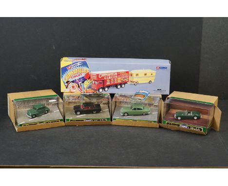 Boxed Corgi Chipperfield Circus 97888 Foden Closed Pole Truck diecast model plus 4 x boxed Corgi Classic Models, all vg 
