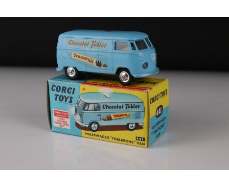 Boxed Corgi 441 Volkswagen Toblerone Van diecast model, decals excellent, diecast vg with a couple of paint chips, box vg wit