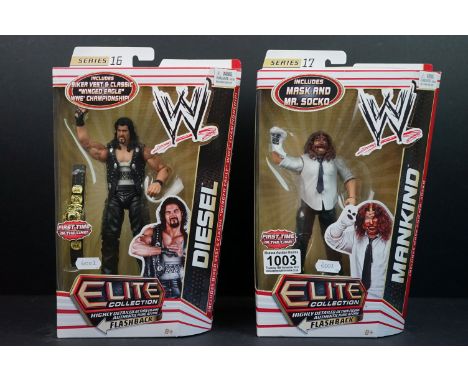 WWE / WWF Wrestling -  Two boxed Mattel Elite Collection Flashback figures to include Diesel Series 16 &amp; Mankind Series 1
