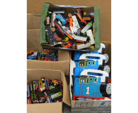 Large quantity of diecast and plastic Thomas the Tank Engine models and carry cases (three boxes) 