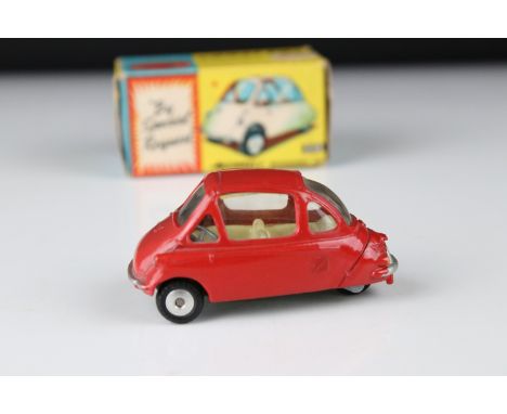 Boxed Corgi 233 Heinkel I Economy Car By Special Request diecast model in red, diecast &amp; box vg/ex 