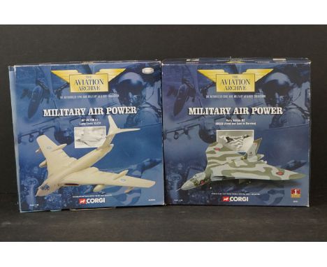 Two Corgi 1:144 Aviation Archive diecast models to include 1st issue 48303 Avro Vulcan B2 - XH558 (First and last in service)